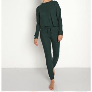 Beyond Yoga Green Waffle Knit Pant